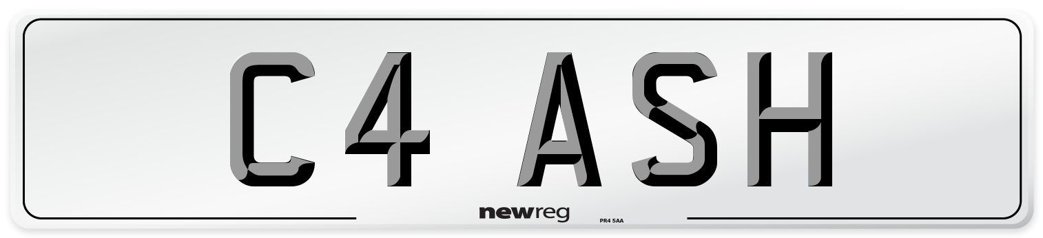 C4 ASH Number Plate from New Reg